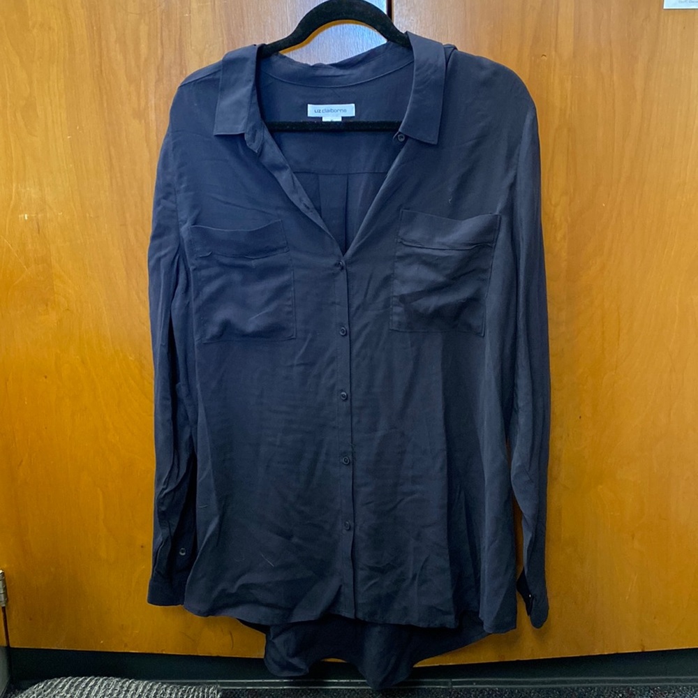 Liz Claiborne Black Button-Down Shirt